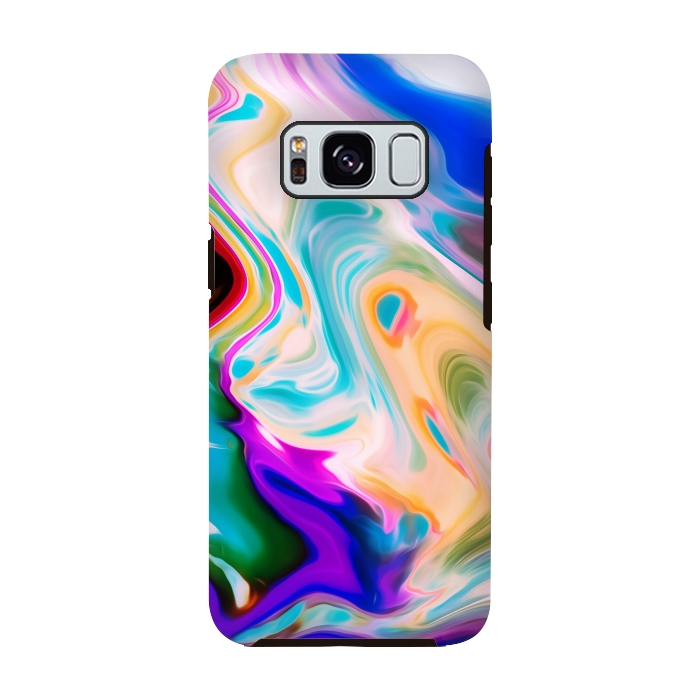 Galaxy S8 StrongFit Colorful Abstract Marble Swirls by Dushan Medich