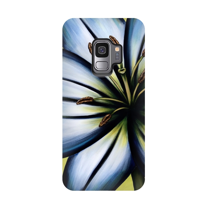 Galaxy S9 StrongFit Blue Lily by Denise Cassidy Wood