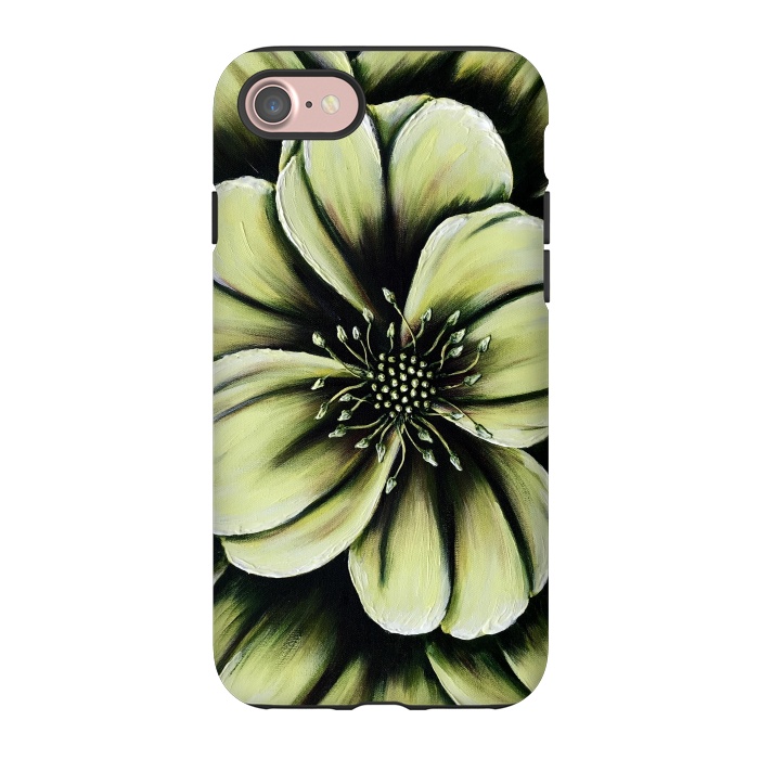 iPhone 7 StrongFit Green Flower by Denise Cassidy Wood