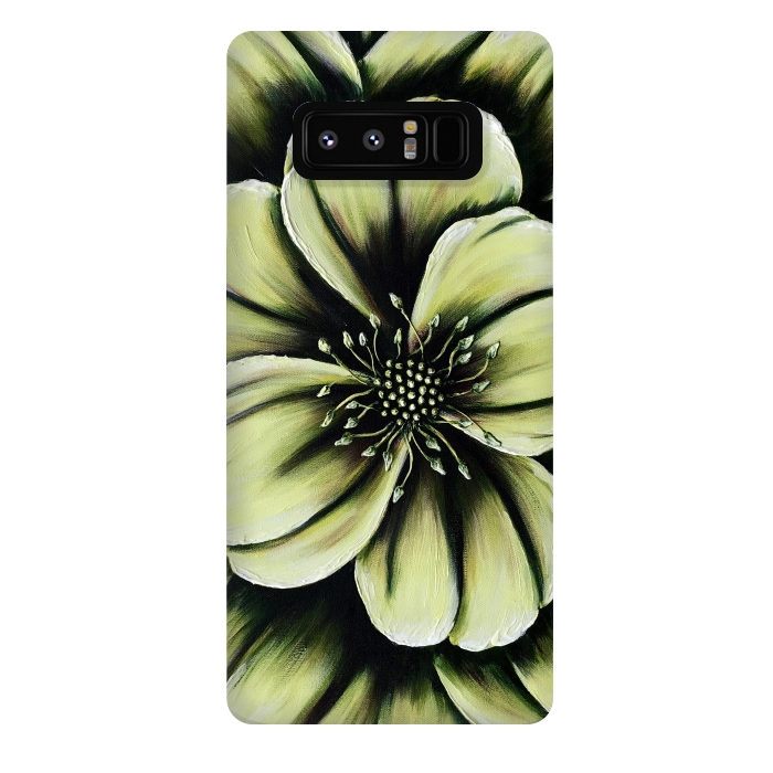 Galaxy Note 8 StrongFit Green Flower by Denise Cassidy Wood