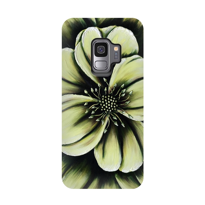 Galaxy S9 StrongFit Green Flower by Denise Cassidy Wood