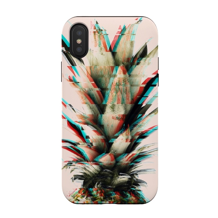 iPhone Xs / X StrongFit Glitch pineapple by Mmartabc