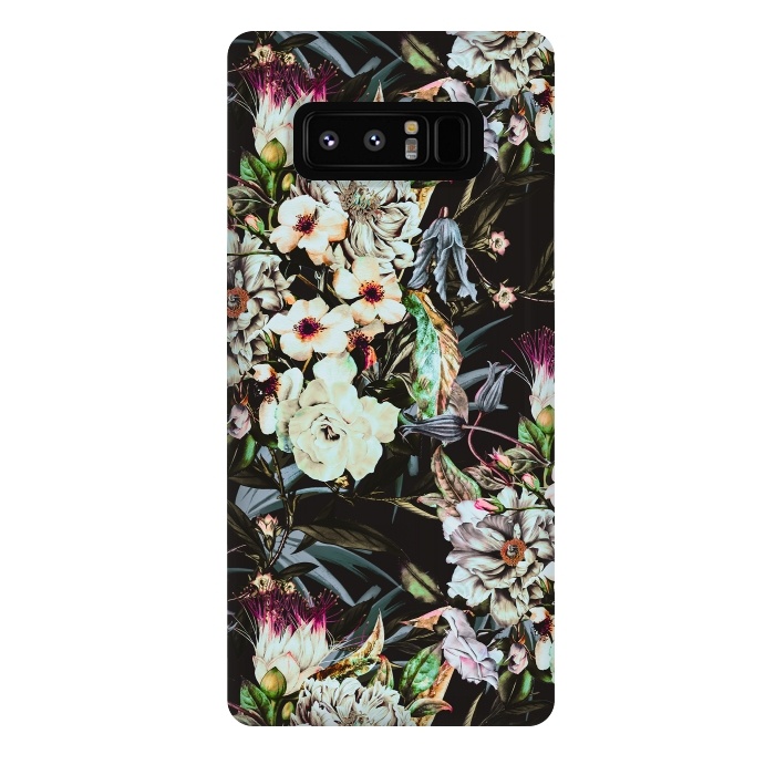 Galaxy Note 8 StrongFit Dark flowery colorful bouquet by Mmartabc