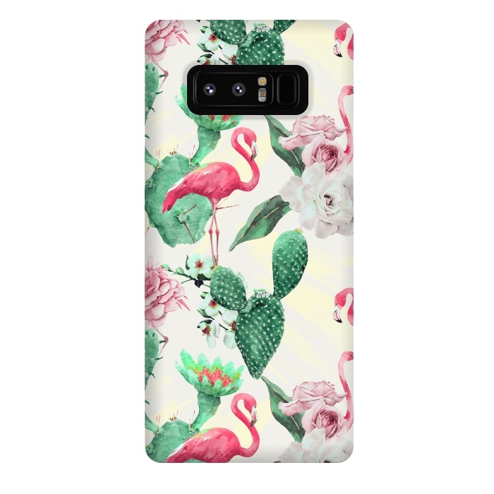 Galaxy Note 8 StrongFit Flamingos, geometric and flowers by Mmartabc