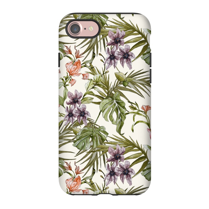 iPhone 7 StrongFit Watercolor tropical foliage by Mmartabc