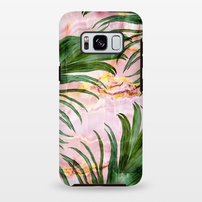 Galaxy S8 plus StrongFit Palm leaf on marble 03 by Mmartabc
