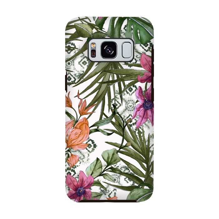 Galaxy S8 StrongFit Tropical tribal floral by Mmartabc
