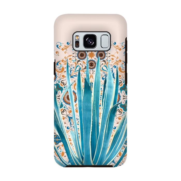 Galaxy S8 StrongFit Cactus and Moroccan tiles  by Mmartabc