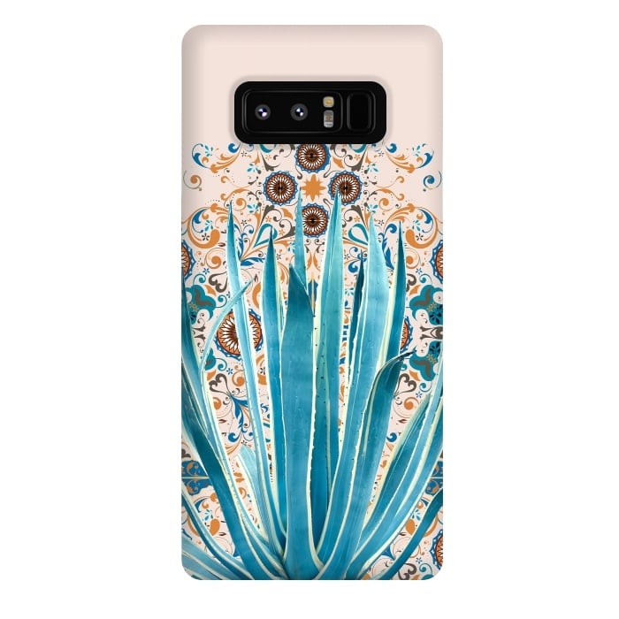 Galaxy Note 8 StrongFit Cactus and Moroccan tiles  by Mmartabc