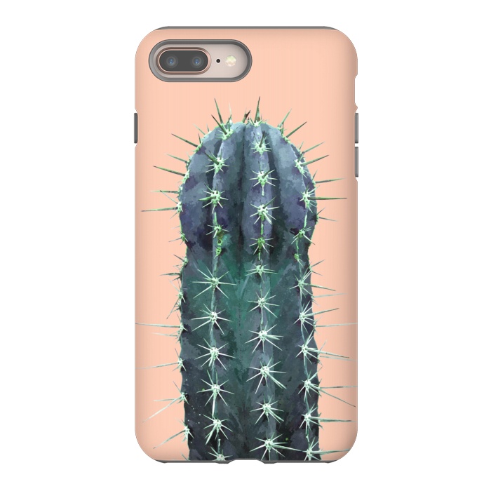 iPhone 7 plus StrongFit Cactus Illustration Pink Background by Alemi