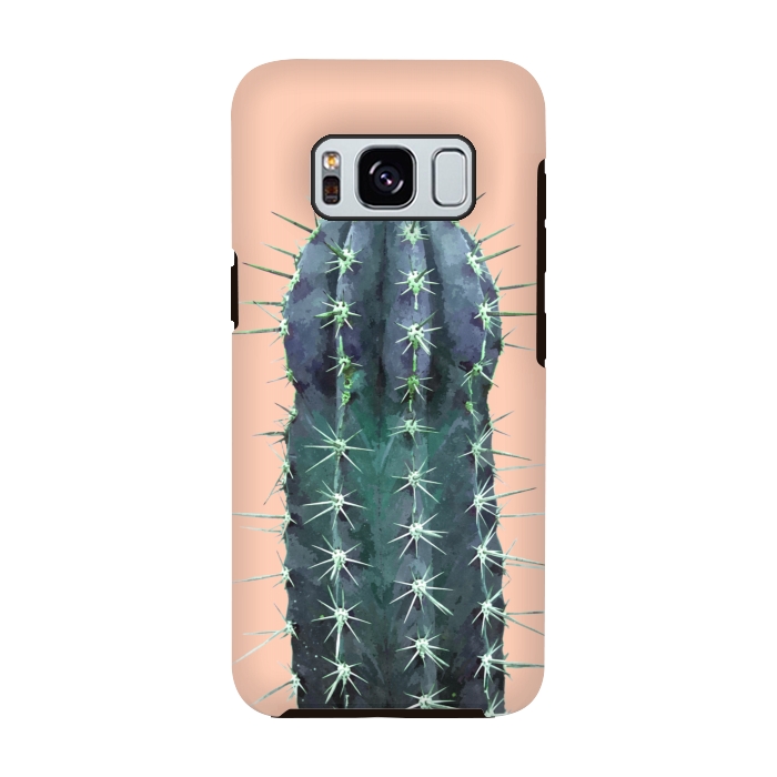 Galaxy S8 StrongFit Cactus Illustration Pink Background by Alemi
