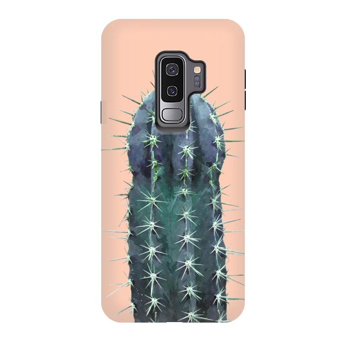 Galaxy S9 plus StrongFit Cactus Illustration Pink Background by Alemi