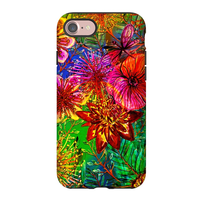 iPhone 7 StrongFit Colorful Flower Jungle by  Utart