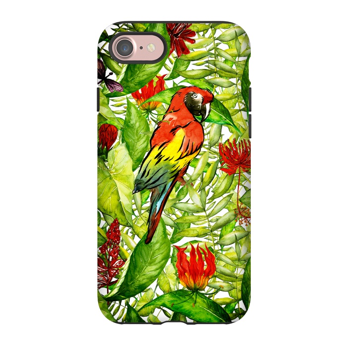 iPhone 7 StrongFit Aloha Parrot and Flower Jungle by  Utart
