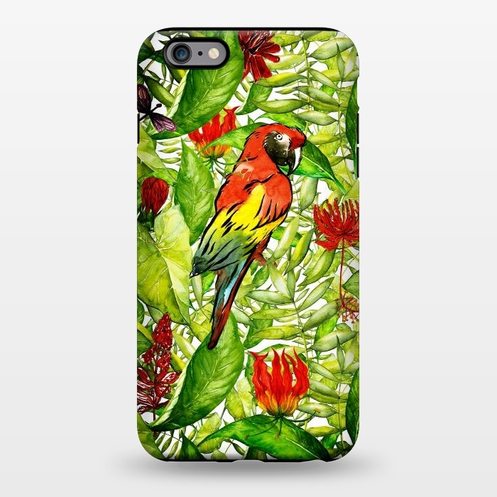 iPhone 6/6s plus StrongFit Aloha Parrot and Flower Jungle by  Utart