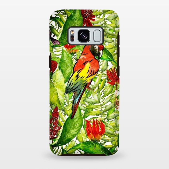 Galaxy S8 plus StrongFit Aloha Parrot and Flower Jungle by  Utart