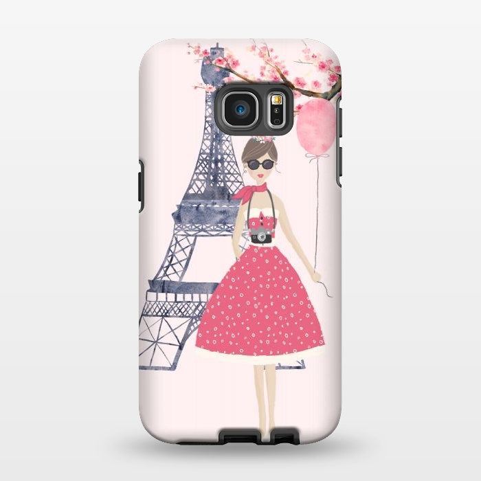 Galaxy S7 EDGE StrongFit Trendy Girl in Spring in Paris by DaDo ART
