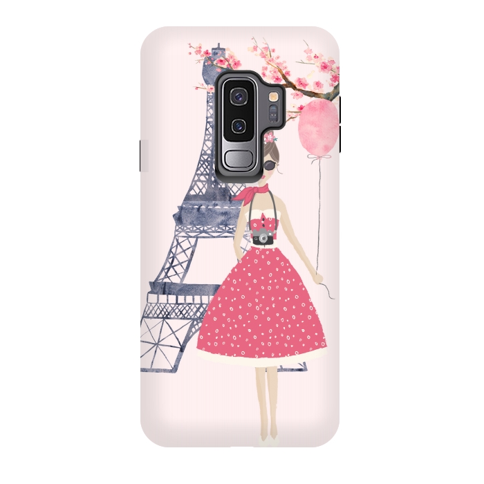 Galaxy S9 plus StrongFit Trendy Girl in Spring in Paris by DaDo ART