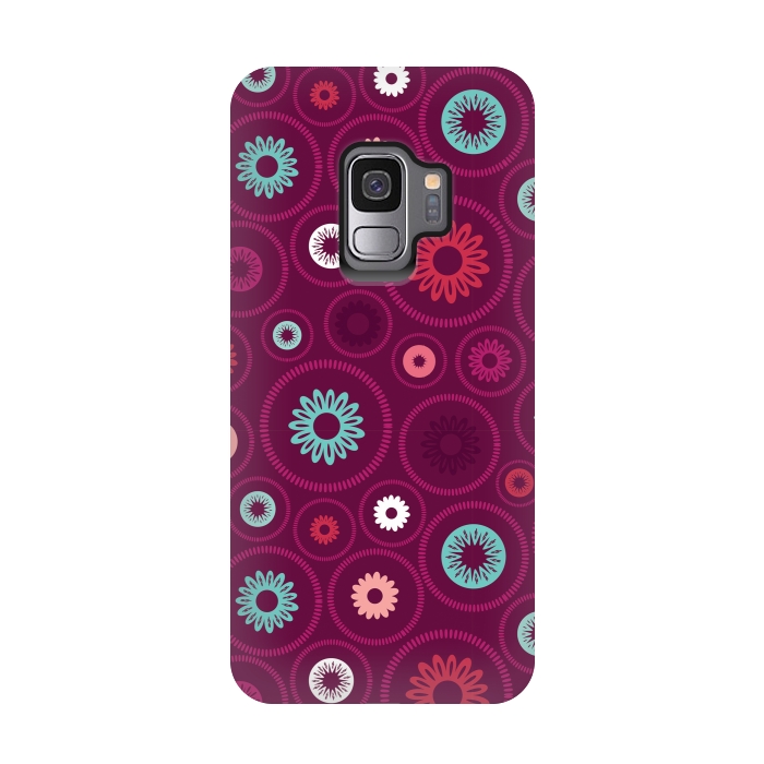 Galaxy S9 StrongFit FloralCogs by Rosie Simons