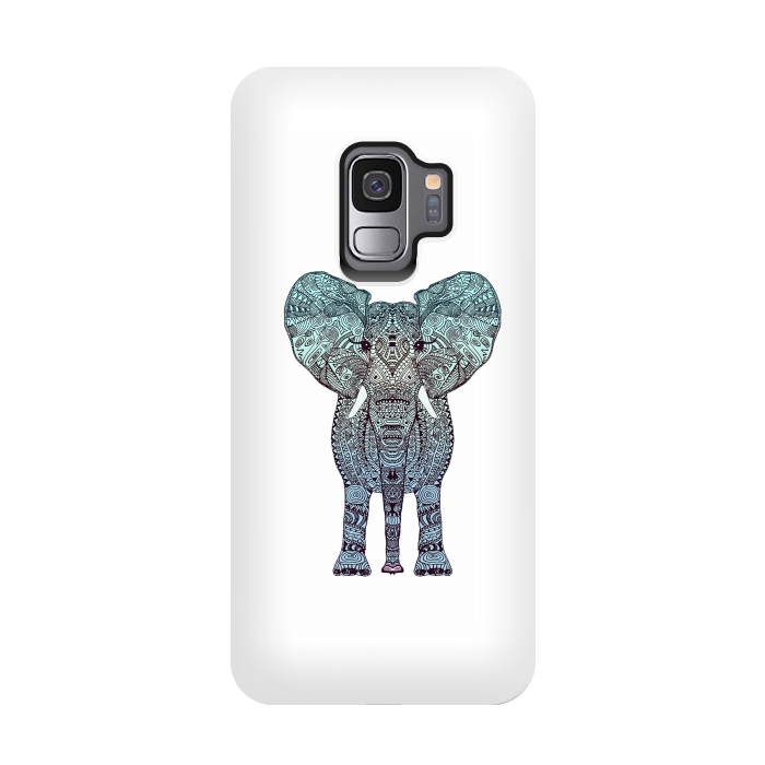 Galaxy S9 StrongFit Elephant Blue by Monika Strigel