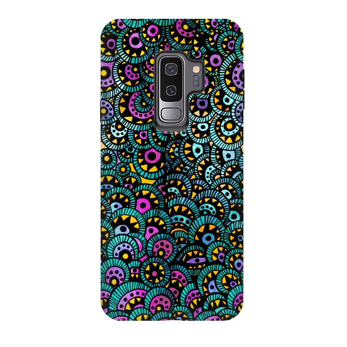 Galaxy S9 plus StrongFit Peacock Tail by Pom Graphic Design
