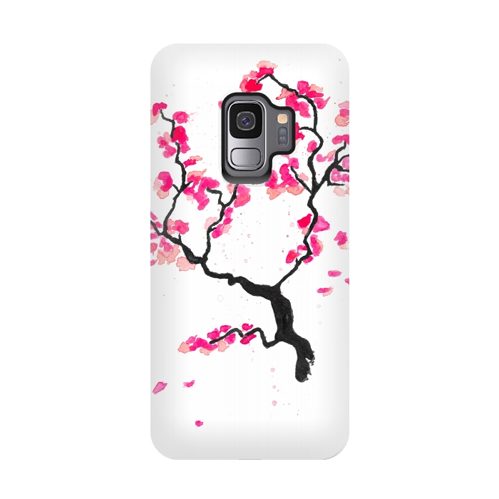 Galaxy S9 StrongFit Cherry Blossoms by Amaya Brydon