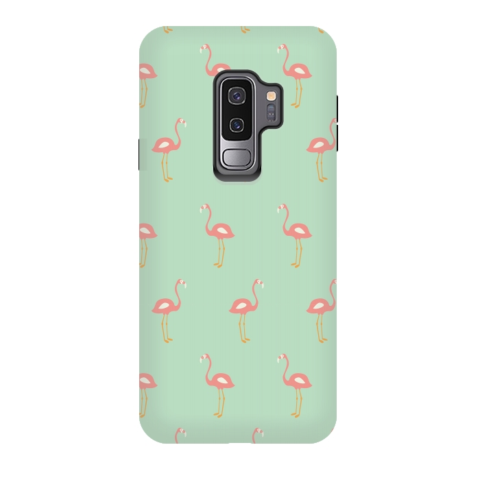 Galaxy S9 plus StrongFit Flamingo Mint Pattern 009 by Jelena Obradovic