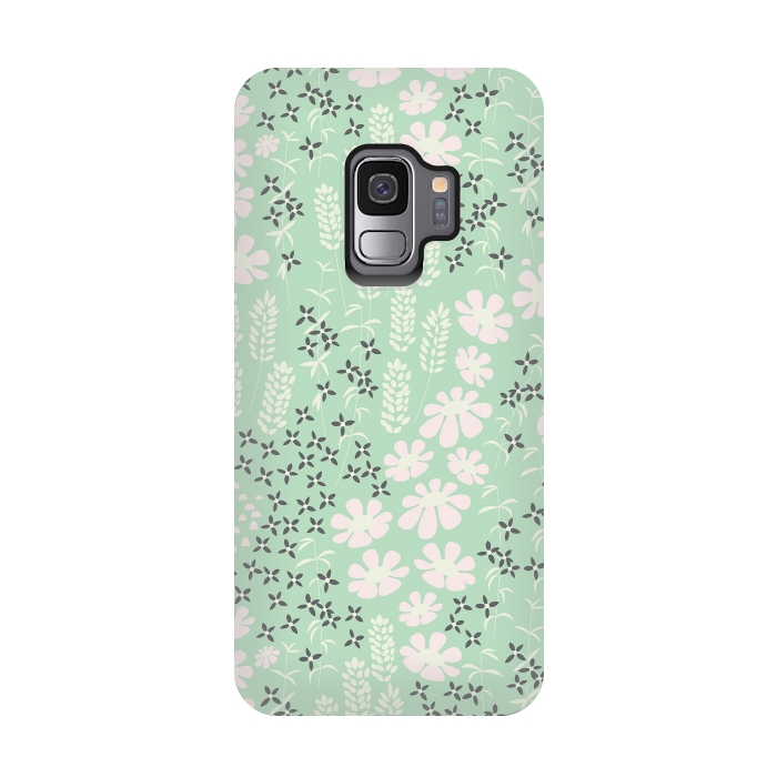 Galaxy S9 StrongFit Floral Mint Pattern 013 by Jelena Obradovic