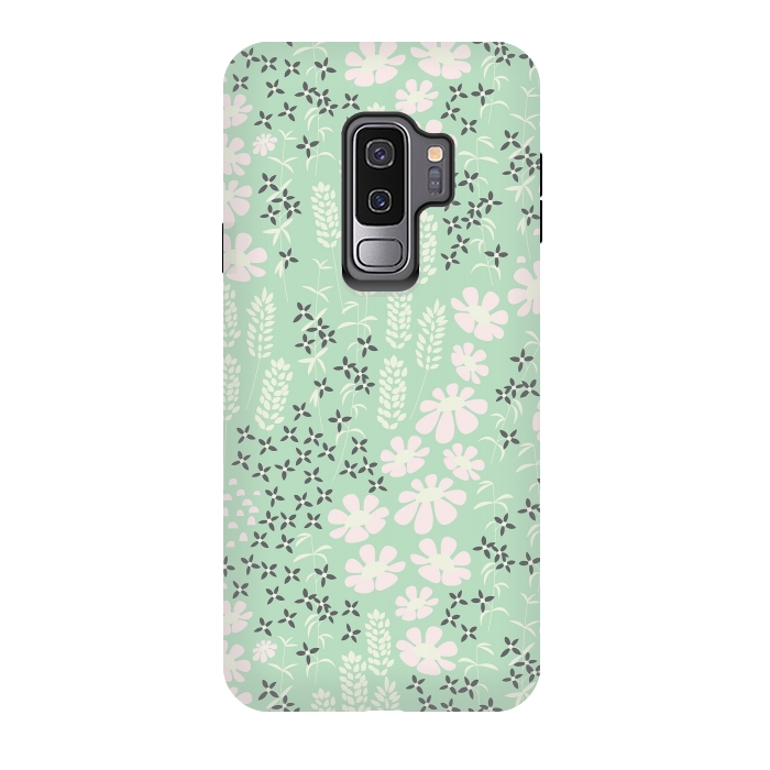 Galaxy S9 plus StrongFit Floral Mint Pattern 013 by Jelena Obradovic