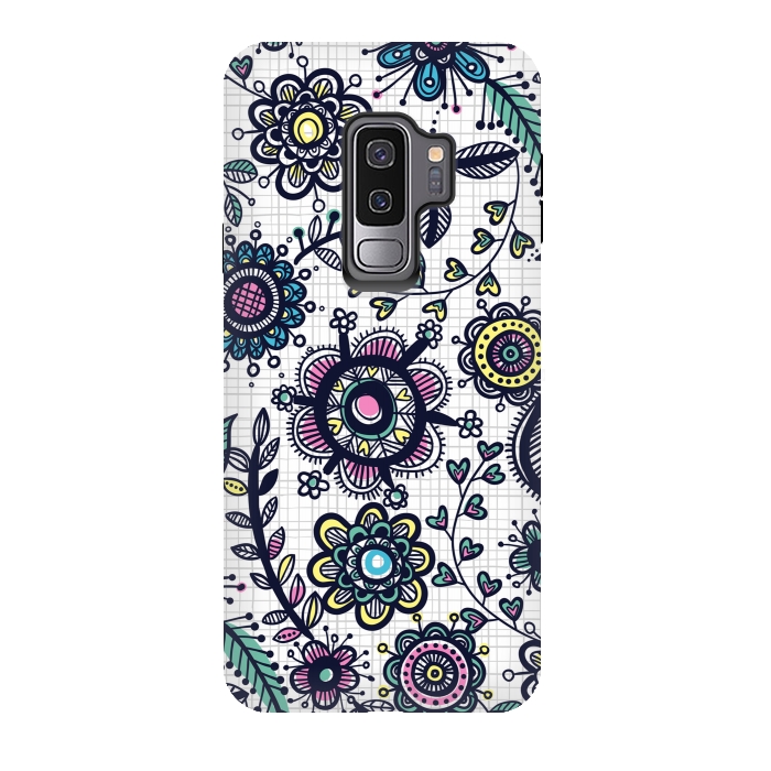 Galaxy S9 plus StrongFit linea floral by Laura Grant
