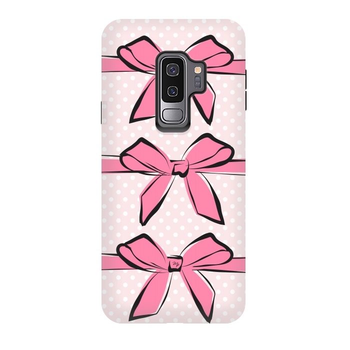 Galaxy S9 plus StrongFit Pink Bows by Martina