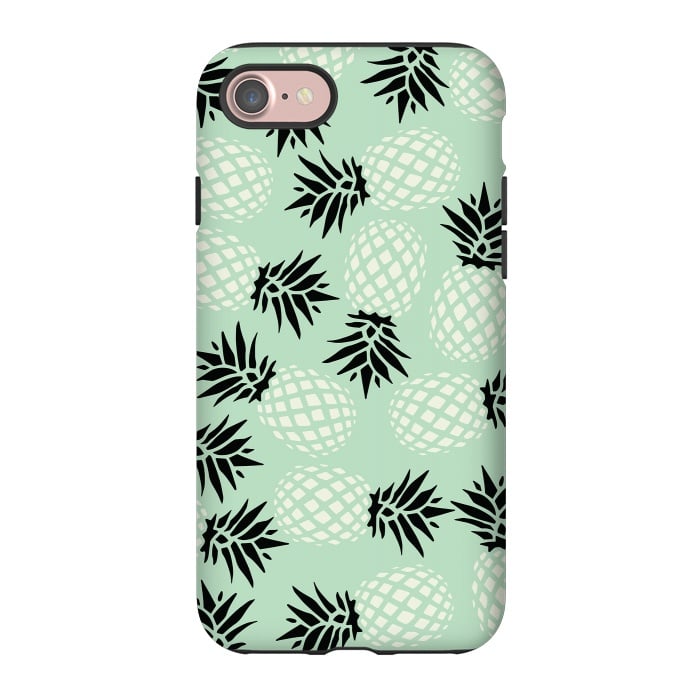 iPhone 7 StrongFit Pineapple Mint Pattern 023 by Jelena Obradovic