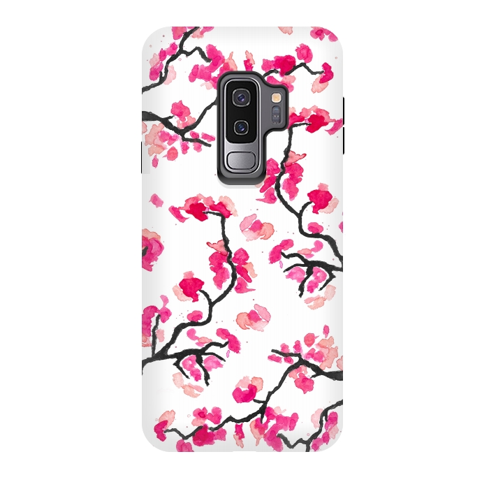 Galaxy S9 plus StrongFit Japanese Cherry Blossoms by Amaya Brydon