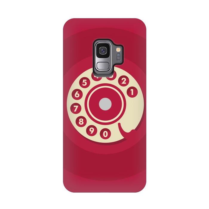 Galaxy S9 StrongFit Vintage Red Telephone by Dellán