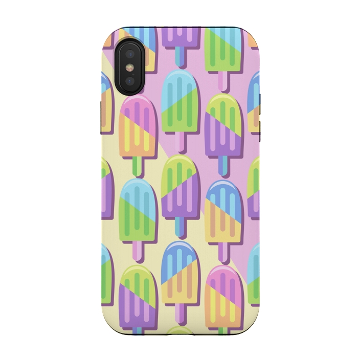 iPhone Xs / X StrongFit Ice Lollipops Popsicles Summer Punchy Pastels Colors by BluedarkArt