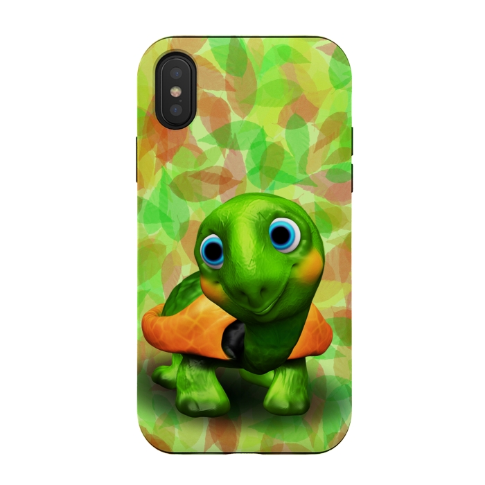 iPhone Xs / X StrongFit Green Turtle Baby 3D by BluedarkArt