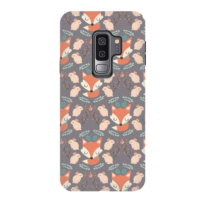 Galaxy S9 plus StrongFit Foxes and bunnies by Maria Jose Da Luz
