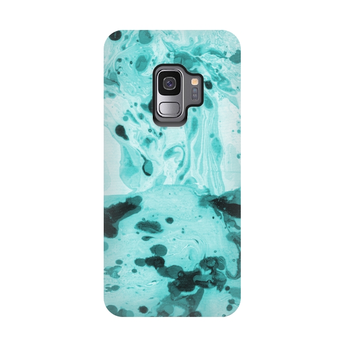 Galaxy S9 StrongFit Turquoise Marble by Laura Grant