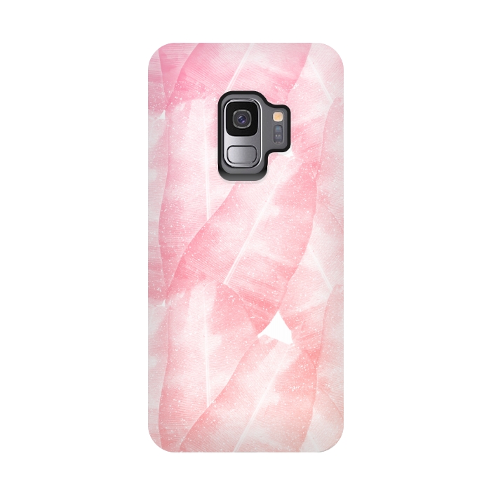 Galaxy S9 StrongFit banana leaves pink by Rui Faria