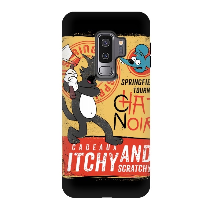 Galaxy S9 plus StrongFit Chat Noir Simpsons by Ilustrata