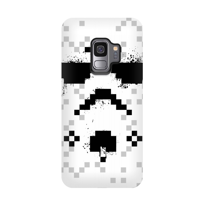 Galaxy S9 StrongFit 8-bit Trooper - Black by Sitchko
