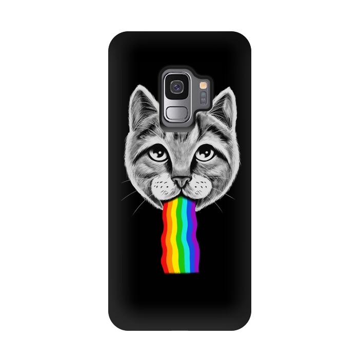 Galaxy S9 StrongFit Cat rainbow by Coffee Man