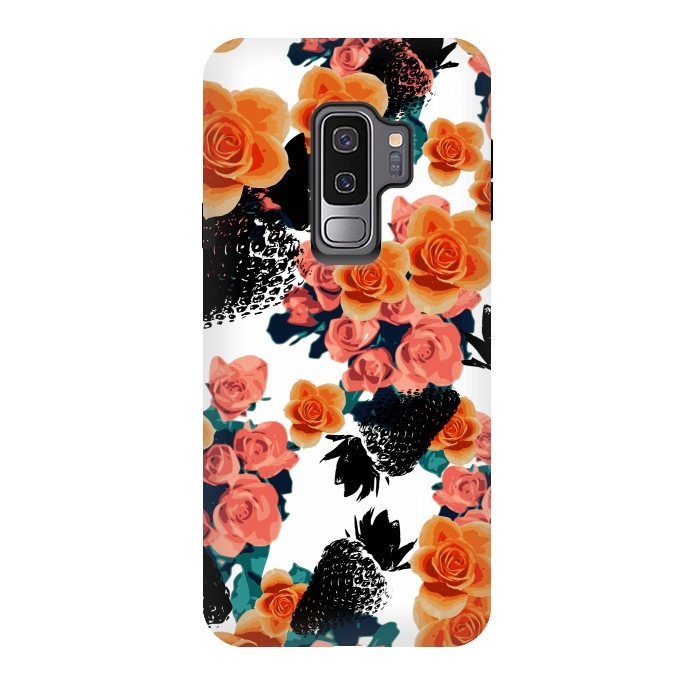 Galaxy S9 plus StrongFit Strawberries + Flowers by Zala Farah