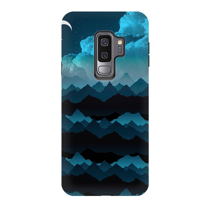 Galaxy S9 plus StrongFit Midnight Blue by Elizabeth Dioquinto