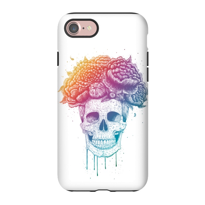 iPhone 7 StrongFit Colorful skull with flowers by kodamorkovkart