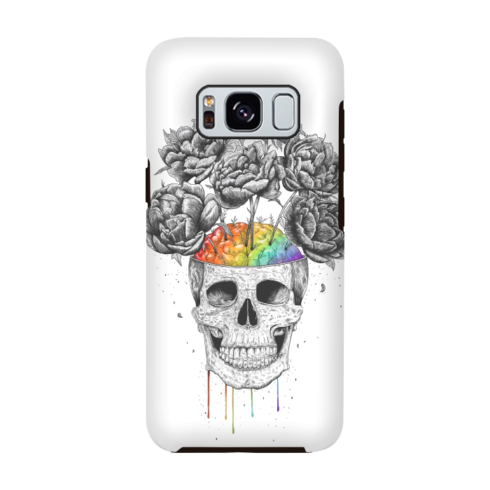 Galaxy S8 StrongFit Skull with rainbow brains by kodamorkovkart