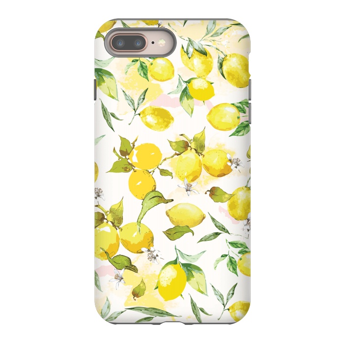iPhone 7 plus StrongFit Watercolor Lemon Pattern by Bledi