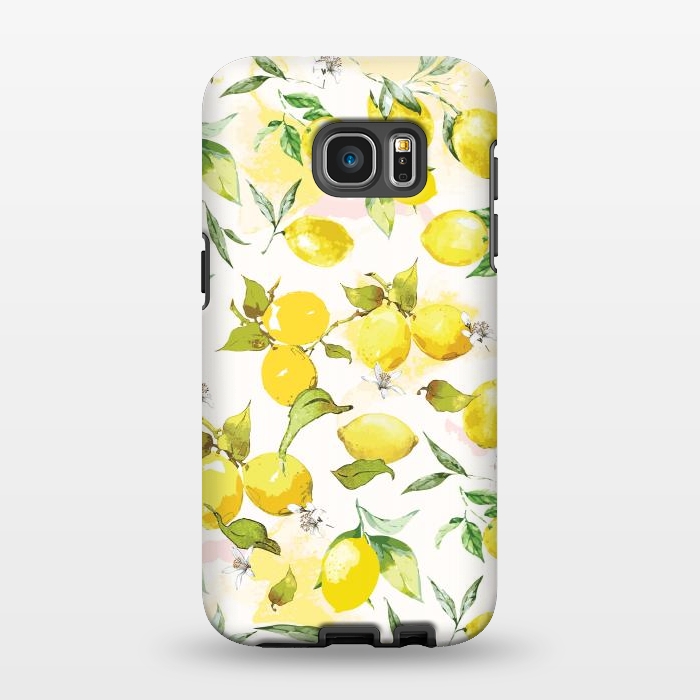 Galaxy S7 EDGE StrongFit Watercolor Lemon Pattern by Bledi