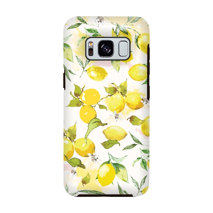Galaxy S8 StrongFit Watercolor Lemon Pattern by Bledi