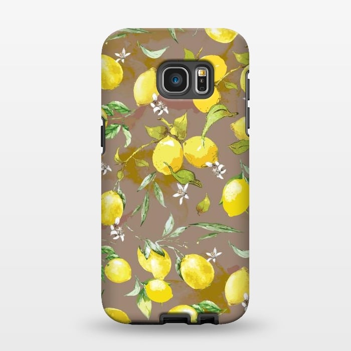Galaxy S7 EDGE StrongFit Watercolor Lemon Pattern II by Bledi
